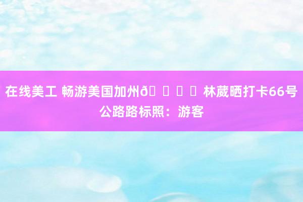 在线美工 畅游美国加州🏖️林葳晒打卡66号公路路标照：游客