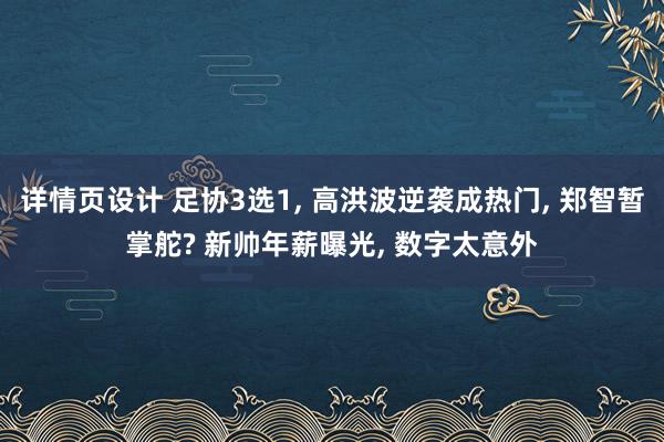 详情页设计 足协3选1, 高洪波逆袭成热门, 郑智暂掌舵? 新帅年薪曝光, 数字太意外